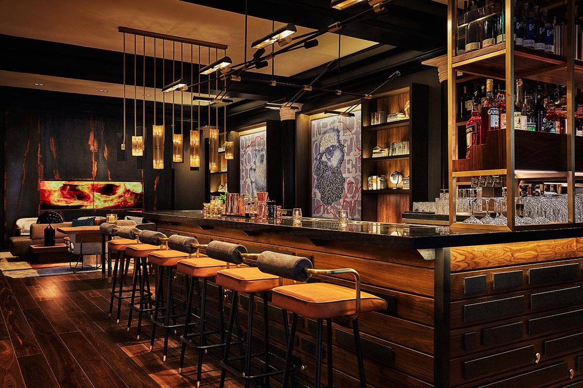 The bar at Obscenity Bar — Hotel Emblem San Francisco