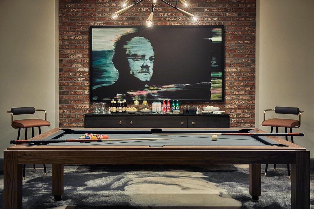 The Draft pool table room at Hotel Emblem
